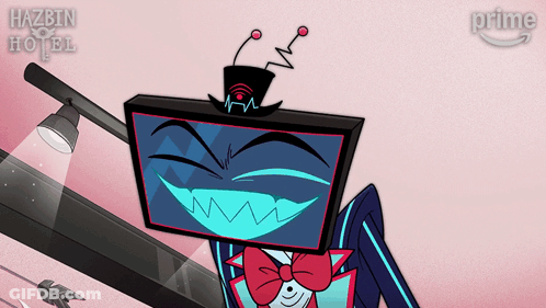 Hazbin Hotel Cartoon Character On Pink Background GIF