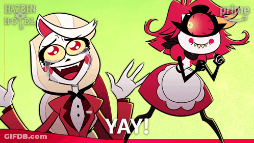Hazbin Hotel Cartoon Saying Yay GIF