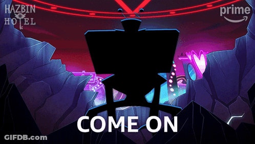 Hazbin Hotel Poster Silhouette Of Man GIF