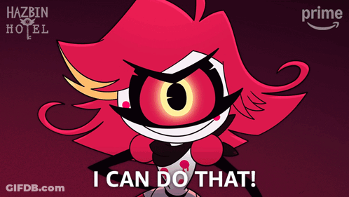 Hazbin Hotel Poster With Cartoon Character GIF