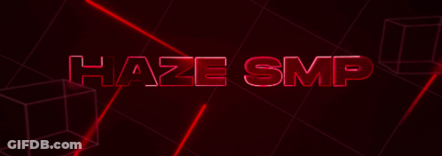 Haze Smp Is Written In Red On A Dark Red Background GIF