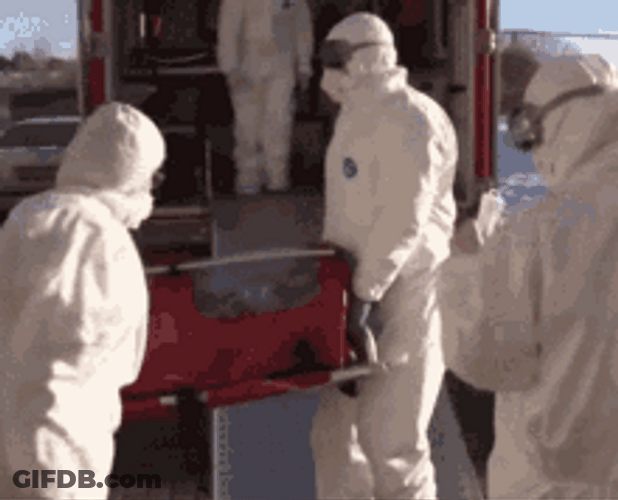 Hazmat Suit Men Carrying Body Fail GIF