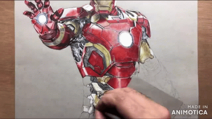 HD Iron Man Drawing GIF