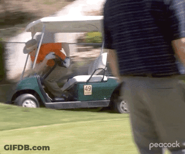 He Get Accident Using Golf Cart GIF