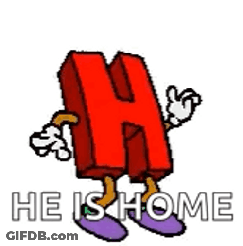 He Is Home Dancing Letter H GIF