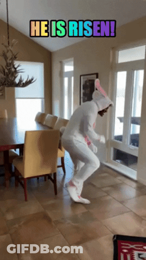 He Is Risen Bunny Dance GIF
