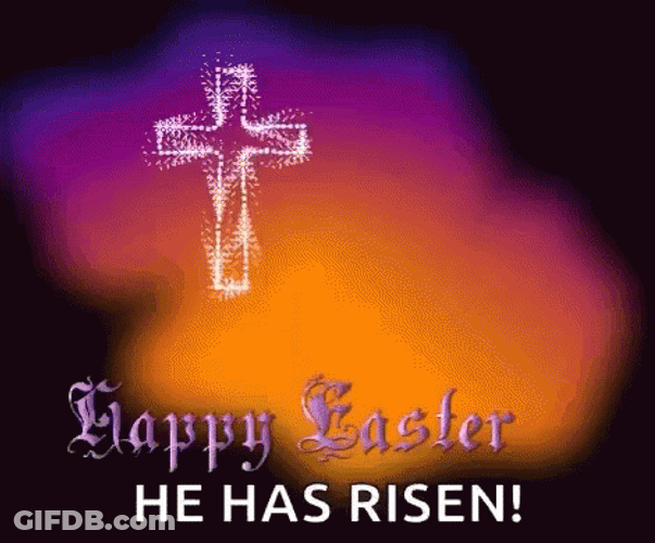 He Is Risen Cross Lights GIF