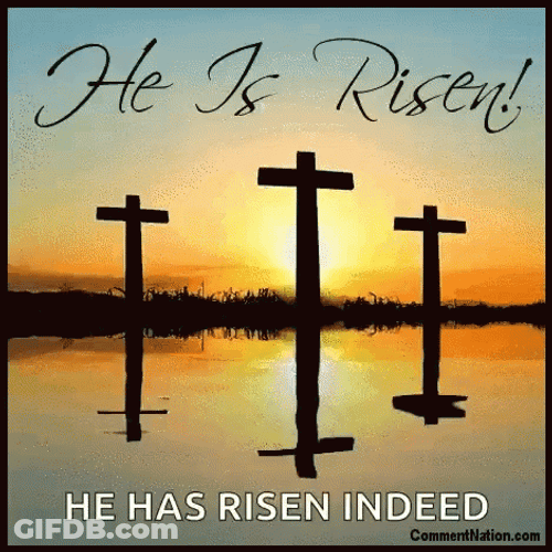 He Is Risen Cross GIF