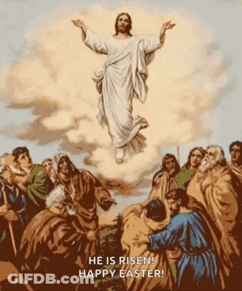 He Is Risen Jesus Floating GIF