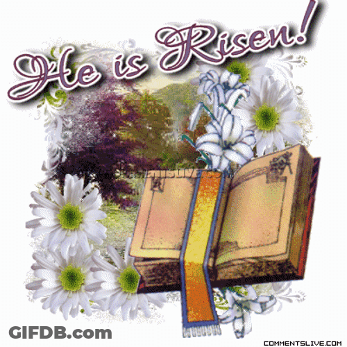 He Is Risen Open Book GIF