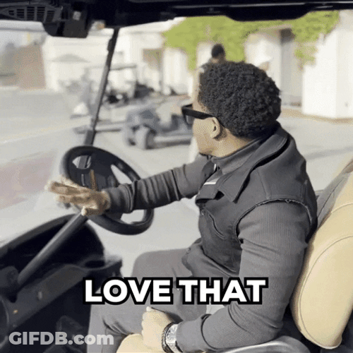 He Loves Driving Golf Cart GIF