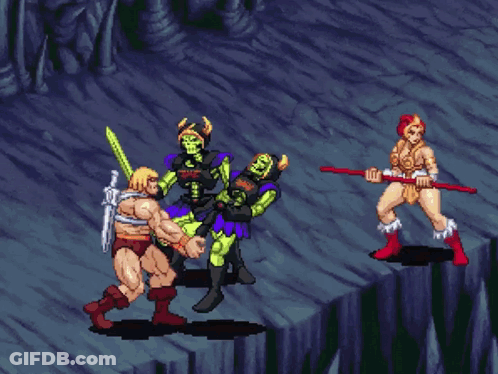 He-Man Attacked By Monsters GIF
