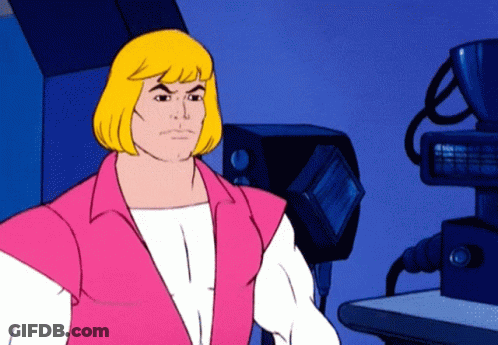 He-Man In Pink And White Outfit GIF