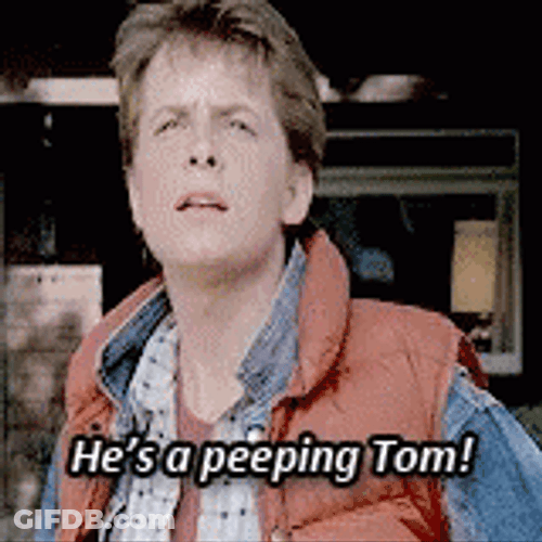 He's A Peeping Tom Michael J Fox GIF