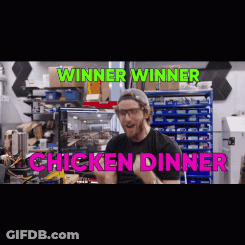He Was Happy Winner Winner Chicken Dinner GIF