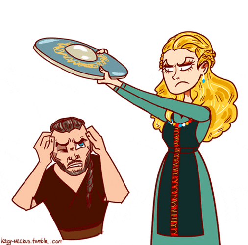 Head Bang Angry Cartoon Lady GIF