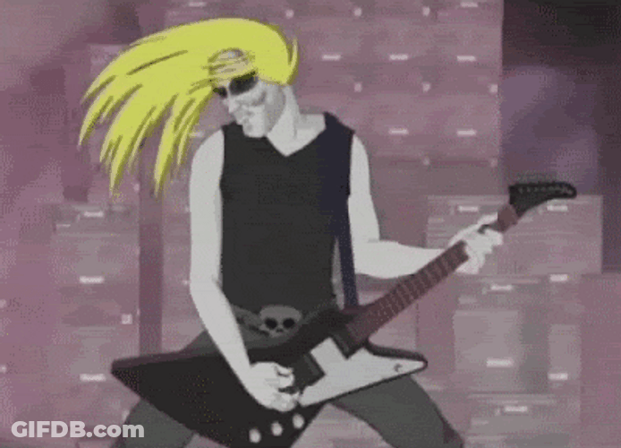 Head Banging You Rock Animation GIF