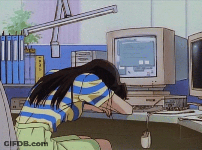 Head Desk City Pop Aesthetic GIF