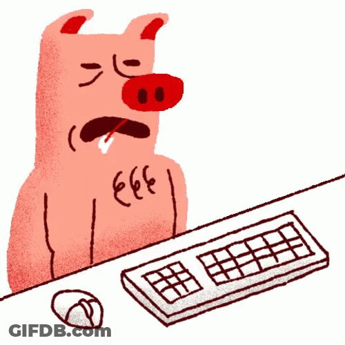 Head Desk Tired Pig GIF