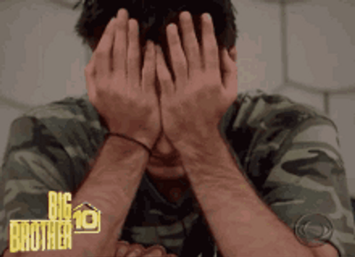 Head In Hands Big Brother Upset GIF