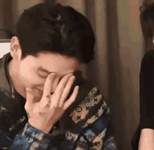 Head In Hands SMH Funny Trying Not To Laugh GIF