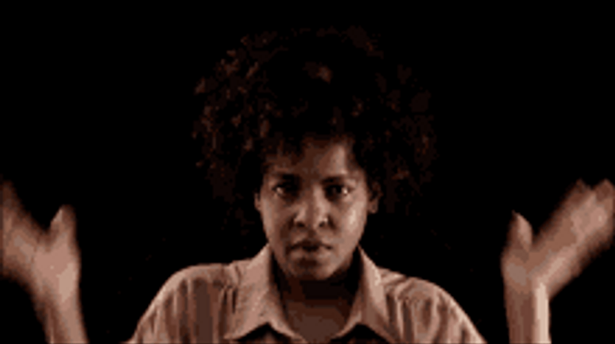 Head In Hands SMH Shaking My Head Afro GIF