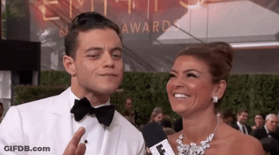 Head Nod Rami Malek GIF