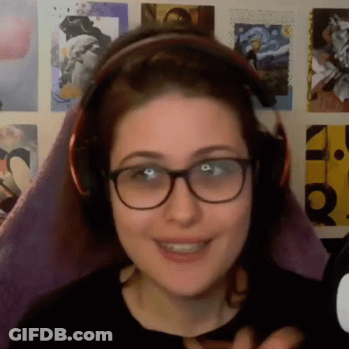 Head Shake By A Girl While Watching On Screen GIF