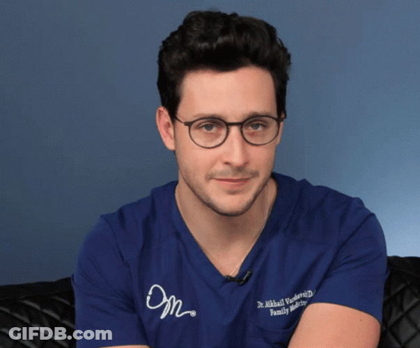 Head Shake By A Handsome Man In Blue Shirt GIF