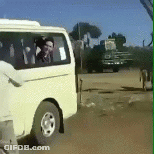 Head Shut In A Van Window GIF