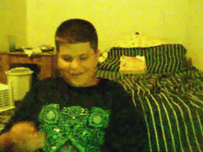 Head Slap Forehead Smack Smiling Boy Bed GIF