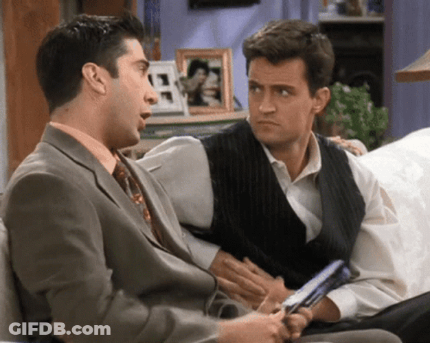 Head Slap Smack Chandler Bing Ross Geller Friends GIF
