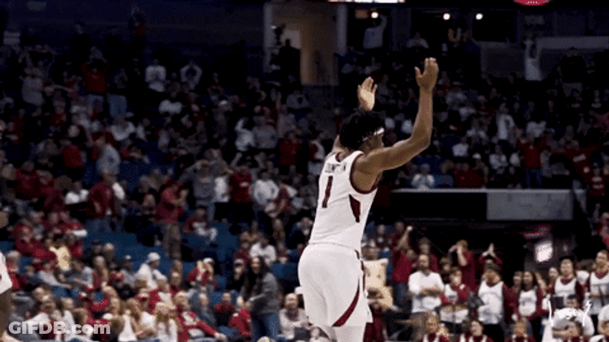 Head Tap Arkansas Razorbacks Basketball Player GIF