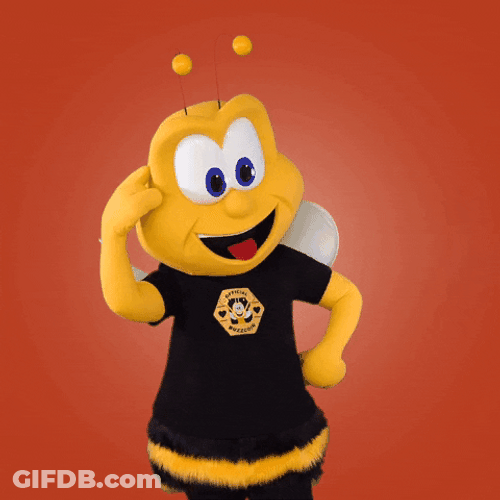Head Tap Cute Bee Mascot GIF