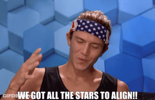 Headband Man Saying We Got All Stars To Align GIF
