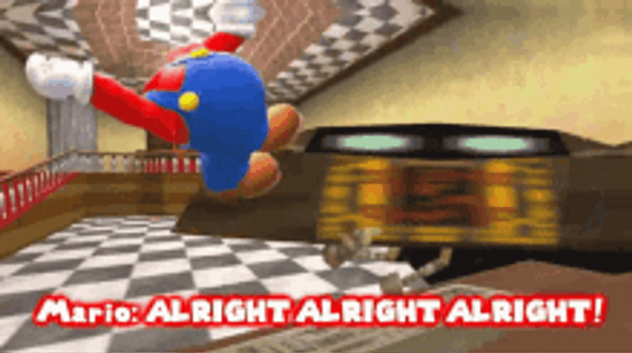 Headless Mario Saying Alright Alright Alright GIF