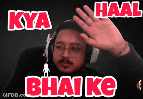 Headphone Man Saying Red Kya Haal Bhai Ke GIF