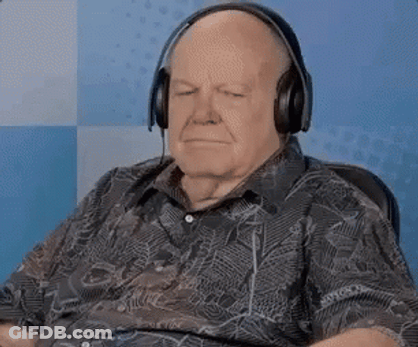 Headphones Bald Man Grooving GIF