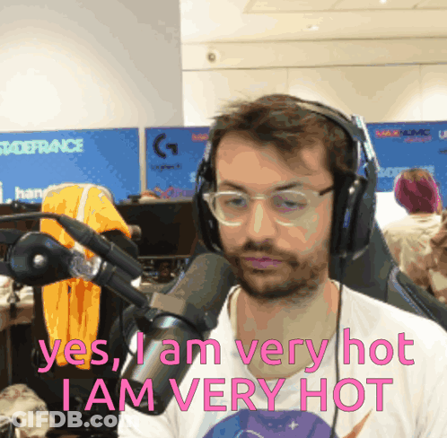 Headphones Glasses Man Yes I Am Very Hot GIF