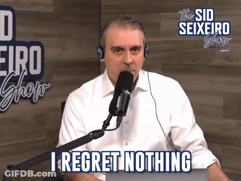 Headphones Man Saying I Regret Nothing On Mic GIF