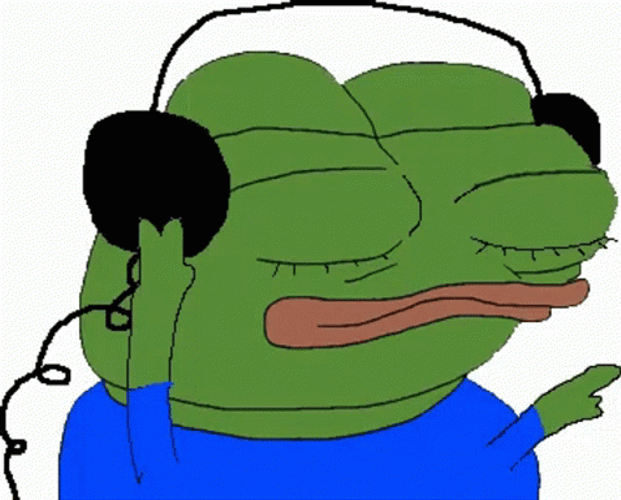 Headphones Music Frog Dance GIF