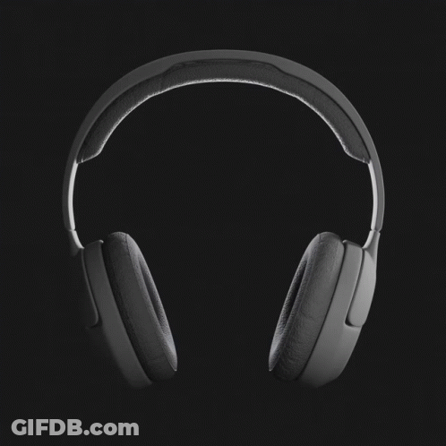 Headphones With Letter L On Ear Cushion GIF