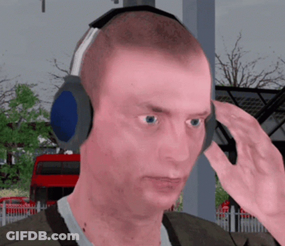 Headphones Zooming Eyes GIF