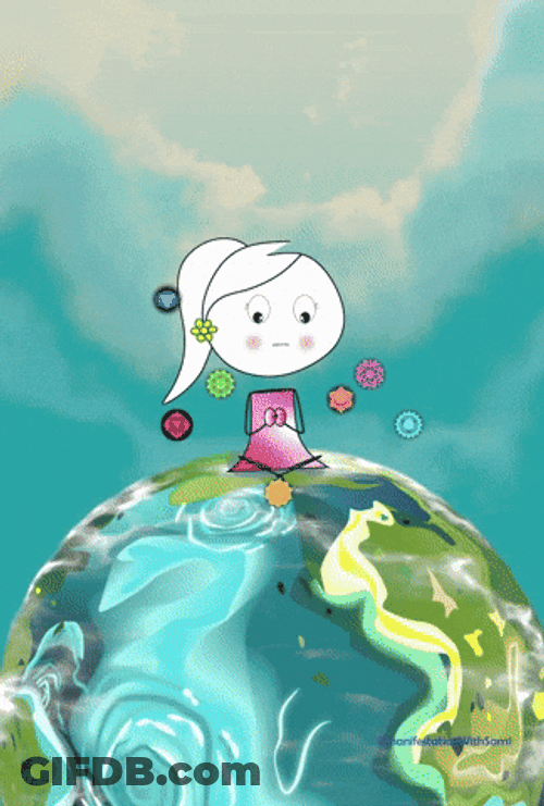 Healing Vibes Animated Girl Meditating GIF