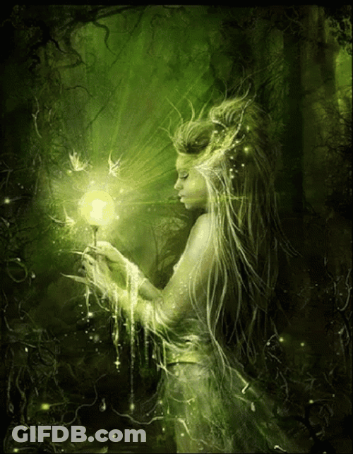Healing Vibes Fairy With Glowing Wand GIF