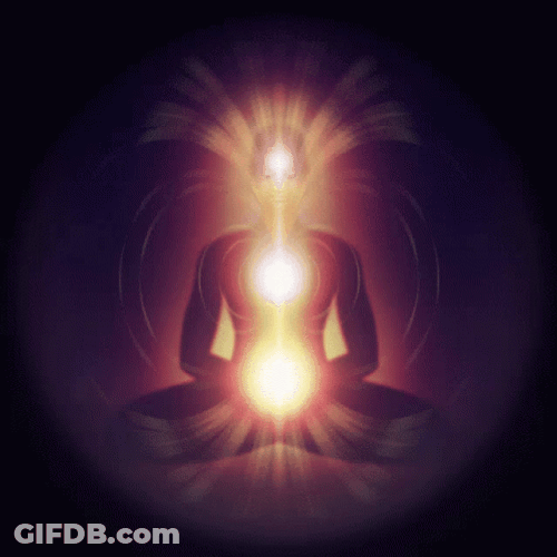 Healing Vibes Meditating Person Silhouette GIF