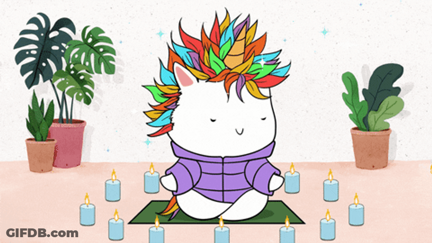 Healing Vibes Unicorn Meditating GIF