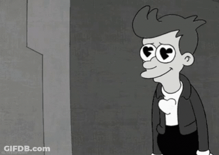 Heart Beating Fry Futurama GIF