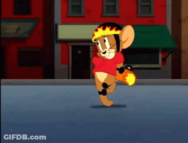 Heart Beating Jerry The Mouse With Helmet GIF