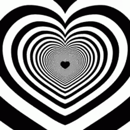 Heart Black And White Hypnosis Spiral GIF